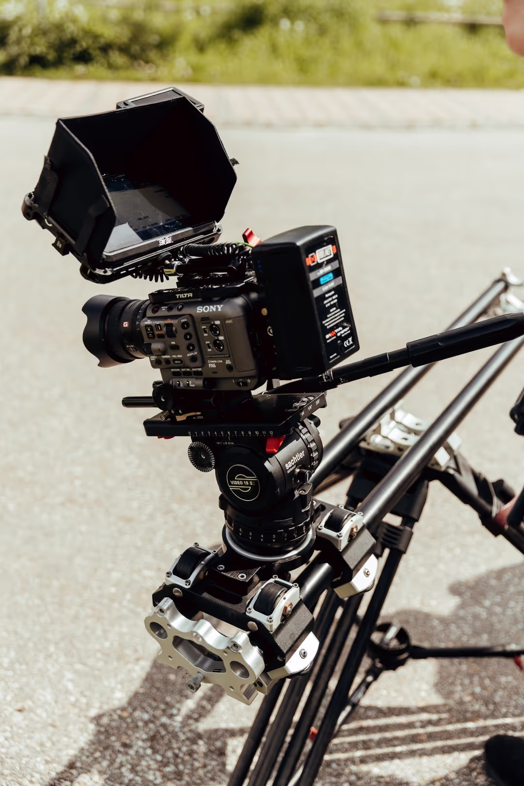Kamera-Setup mit Slider bei einem Außendreh